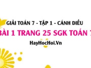 Giải bài 1 trang 25 Toán 7 Tập 1 SGK Cánh Diều: Các phép tính...